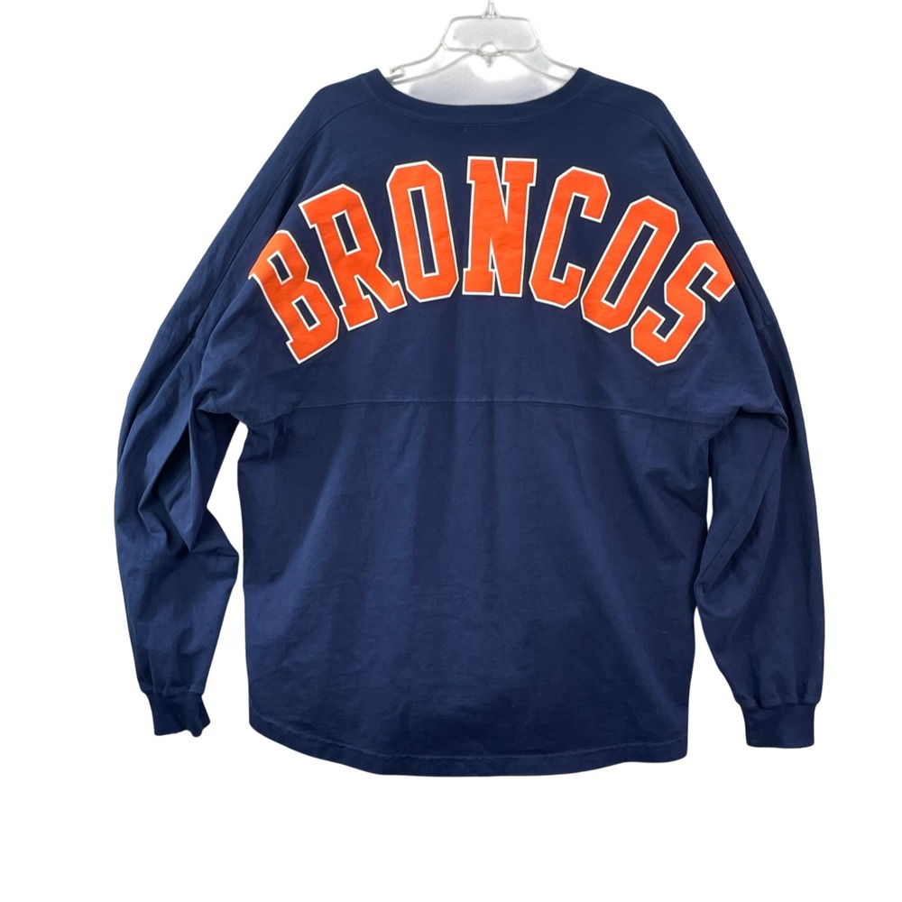 NFL Pro Line Fanatics Shirt Womens XL Navy Denver Broncos Lace Up Long Sleeve